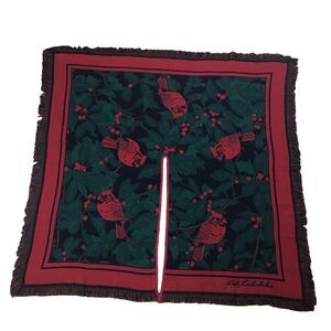 Bob Timberlake Christmas Tree Skirt Cardinals Holly Berries Red Green 51''x54''
